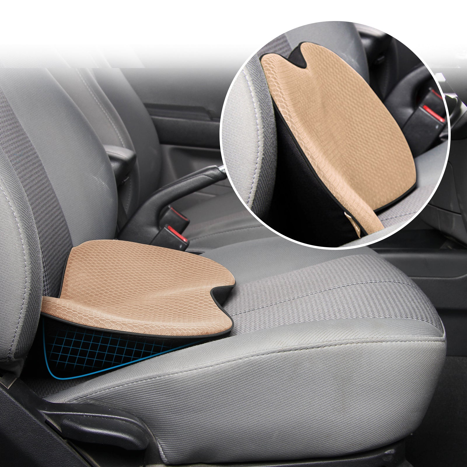 AutoRelief | Orthopedisch autostoelkussen voor volwassenen, lendensteun, traagschuim, reizen & comfort