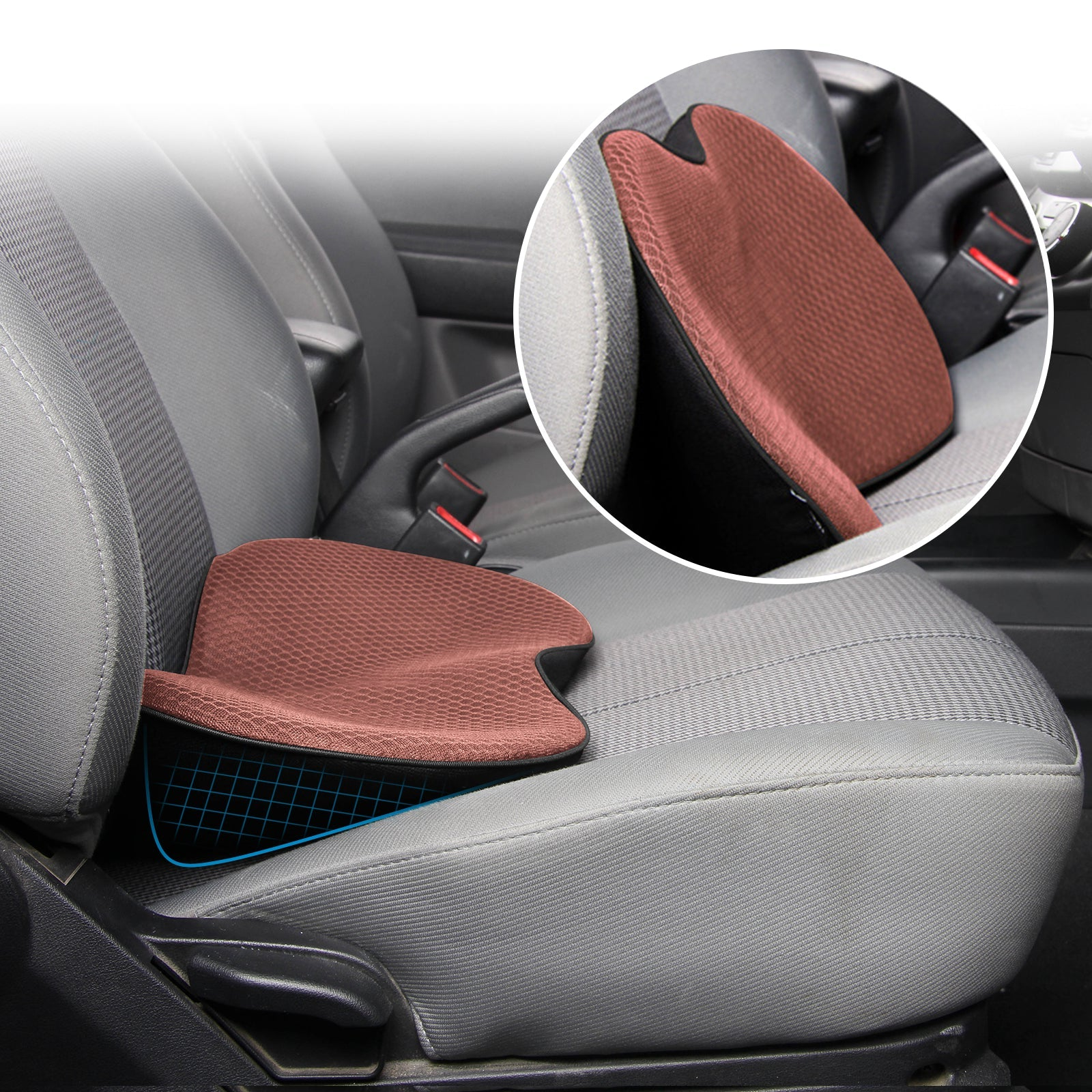 AutoRelief | Orthopedisch autostoelkussen voor volwassenen, lendensteun, traagschuim, reizen & comfort