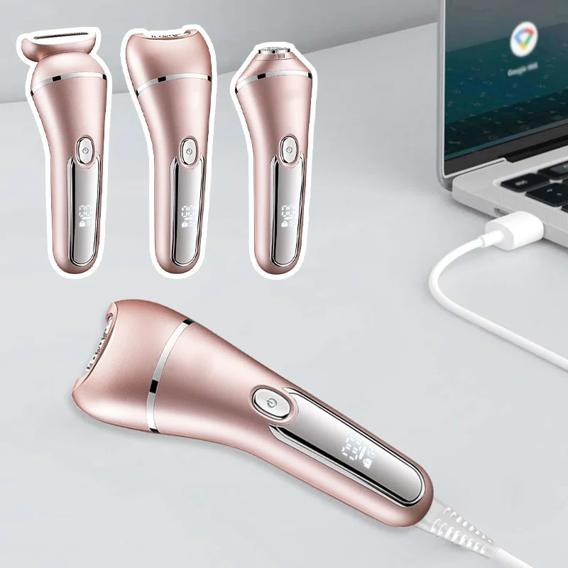 SkinGlide | 3-in-1 waterdichte elektrische scheerapparaat voor vrouwen – gezichts-, lichaams- en bikinilijnontharing