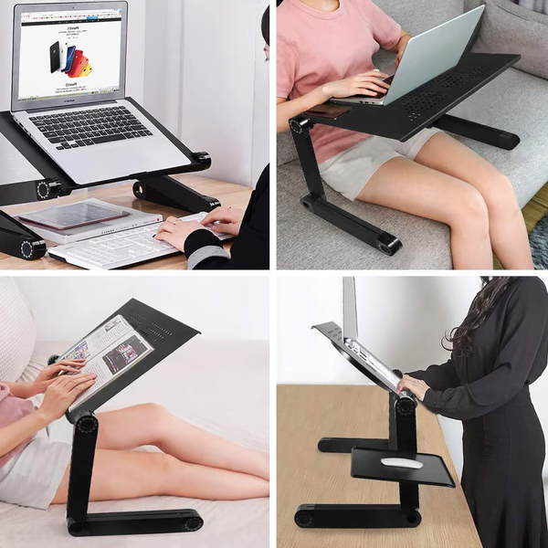 FlexiDesk | Verstelbare 360° Ergonomische Laptopstandaard - Opvouwbaar en in hoogte verstelbaar
