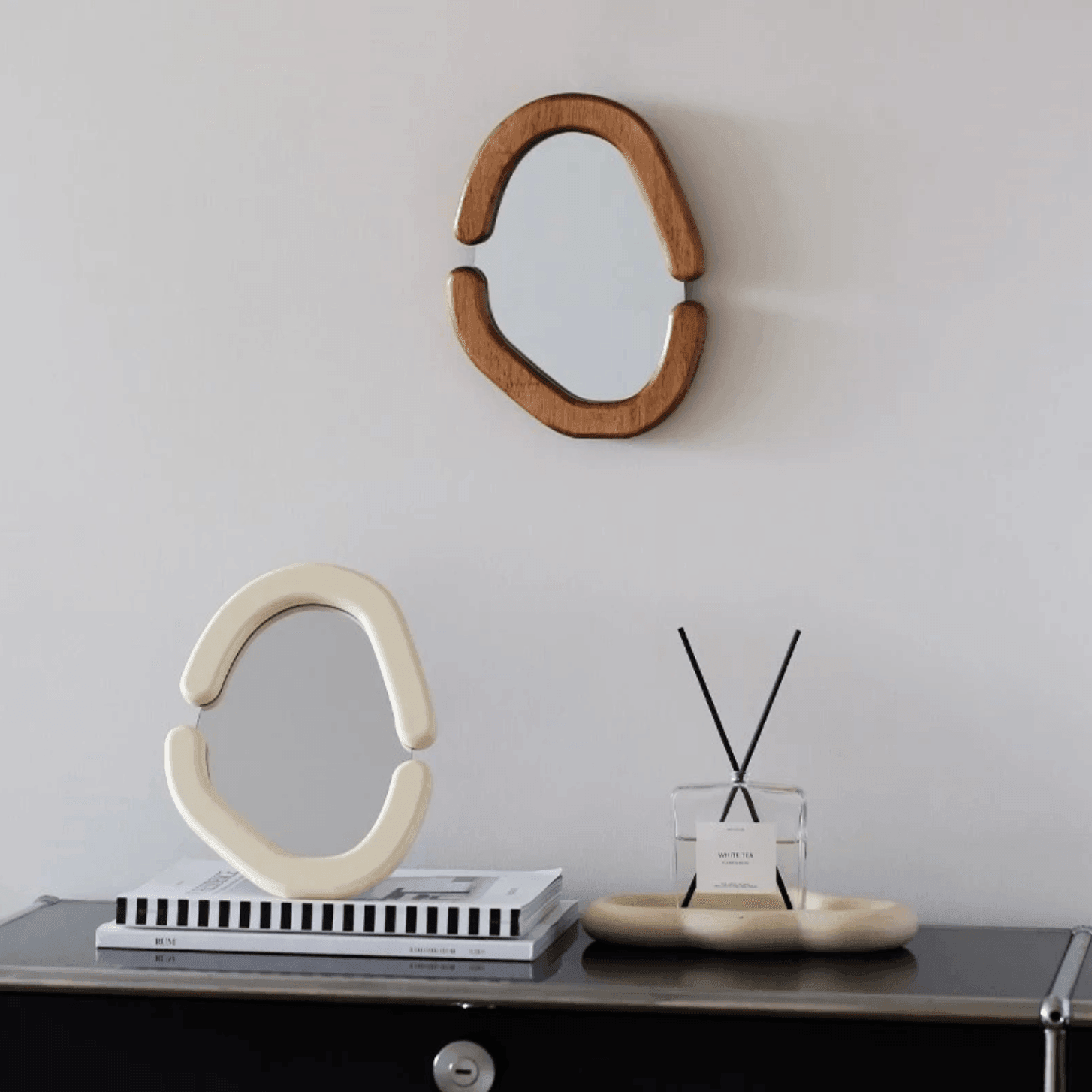 Mirrova | Creatieve Asymetrische Ovale Desktop Wandspiegel