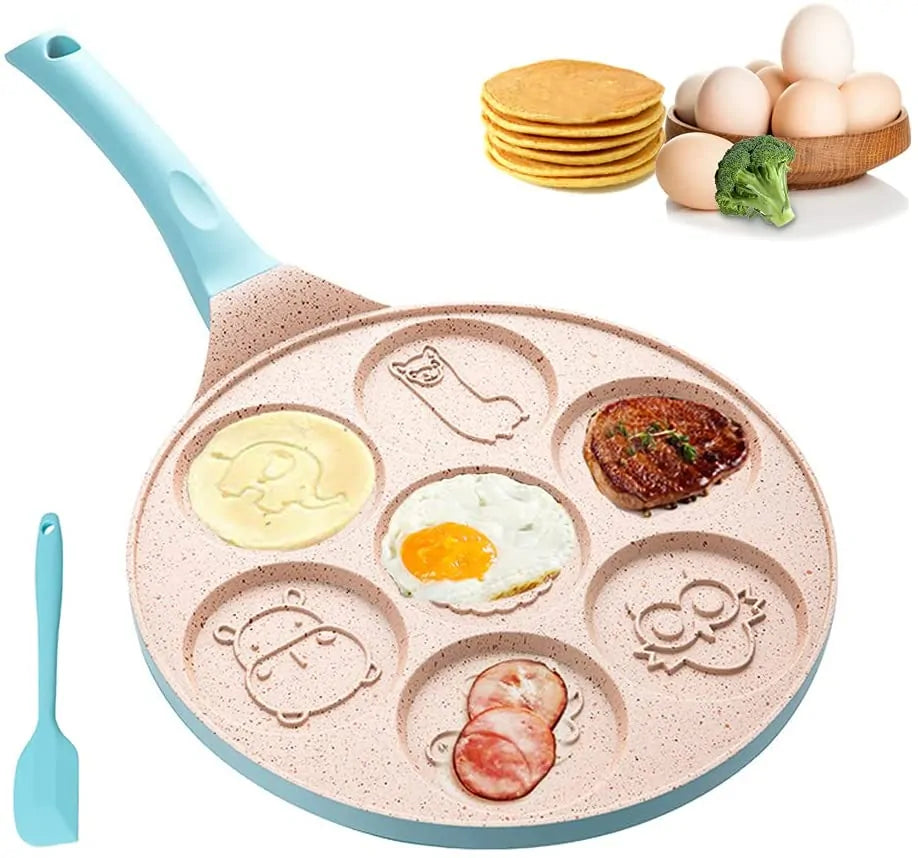 HappySkillet | Anti-aanbak ontbijtpan voor kinderen – Leuke eier- en pannenkoekenvorm voor kindermaaltijden