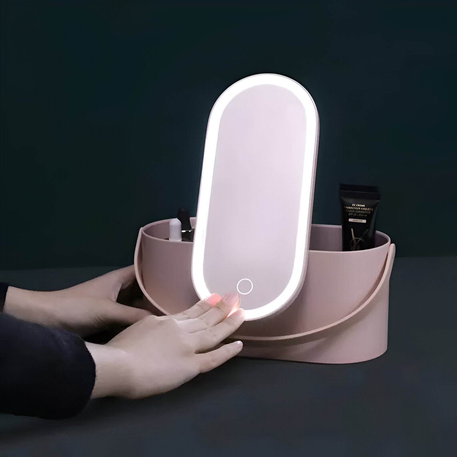 DazzleVault | Draagbare Make-up Opbergkoffer met LED Verlichte Spiegel - Vanity Organizer