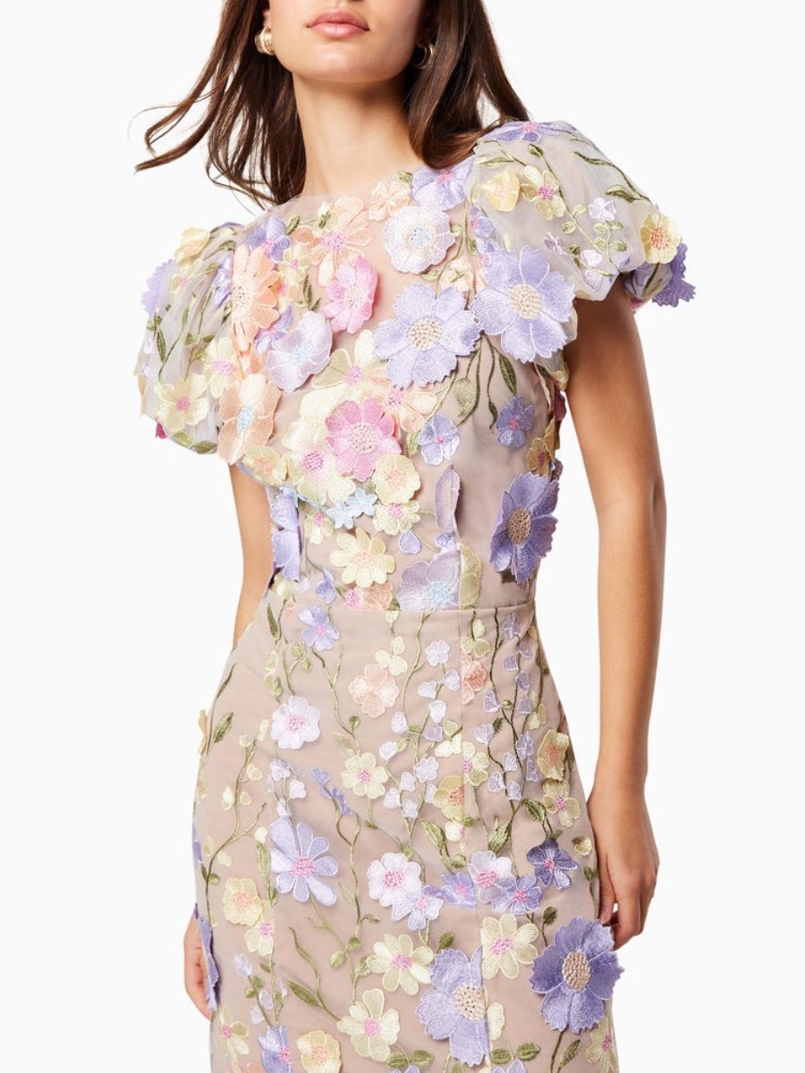 Avalyra | Bloemen dames maxi jurk – Elegante lange jurk met korte mouwen