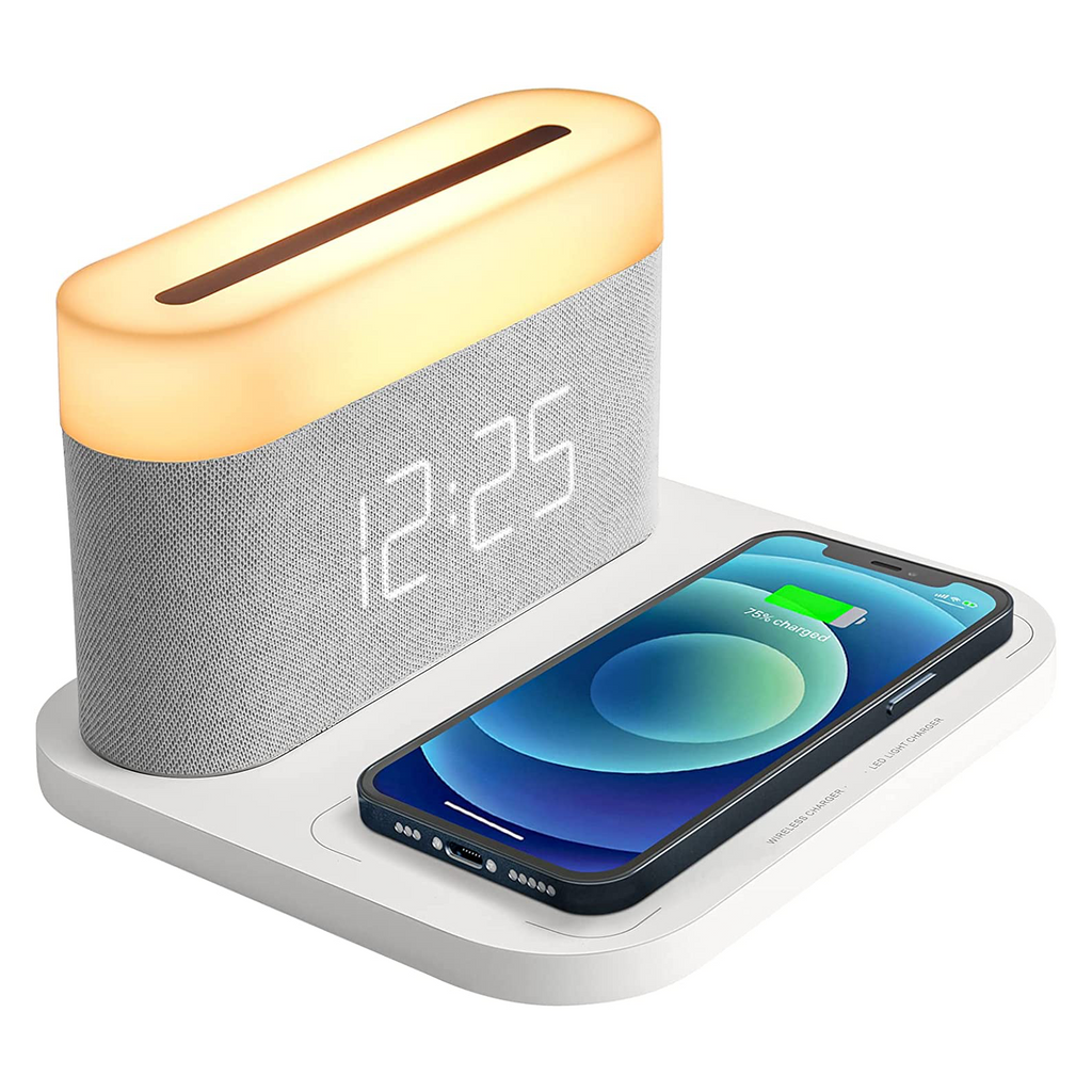 ZenCharge | Draadloze oplaadbare wekker met nachtlampje - Multifunctioneel LED-display voor op de slaapkamer