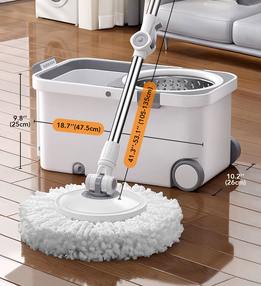 Moply | Spin & Self-Wring Mop – Microvezel vloerreinigingssysteem met ergonomische emmer voor moeiteloos schoonmaken thuis