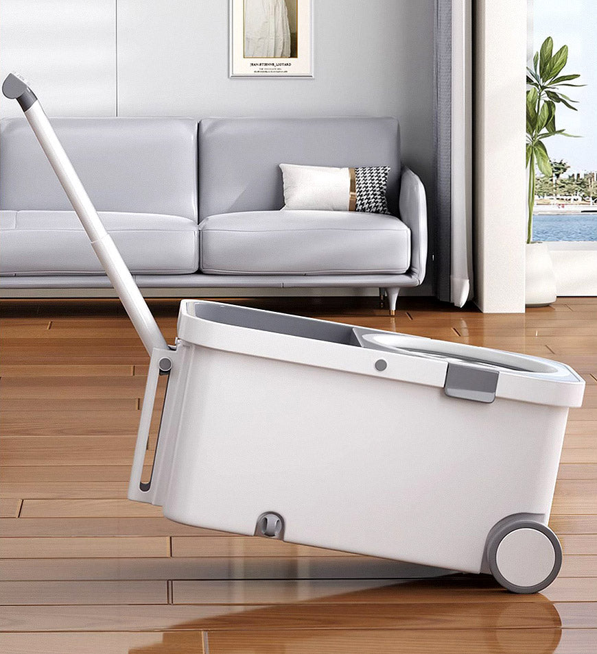 Moply | Spin & Self-Wring Mop – Microvezel vloerreinigingssysteem met ergonomische emmer voor moeiteloos schoonmaken thuis