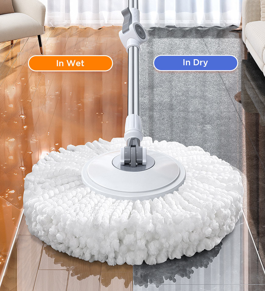 Moply | Spin & Self-Wring Mop – Microvezel vloerreinigingssysteem met ergonomische emmer voor moeiteloos schoonmaken thuis