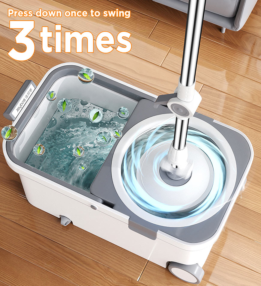 Moply | Spin & Self-Wring Mop – Microvezel vloerreinigingssysteem met ergonomische emmer voor moeiteloos schoonmaken thuis