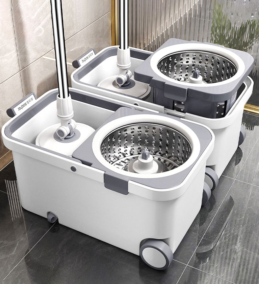 Moply | Spin & Self-Wring Mop – Microvezel vloerreinigingssysteem met ergonomische emmer voor moeiteloos schoonmaken thuis