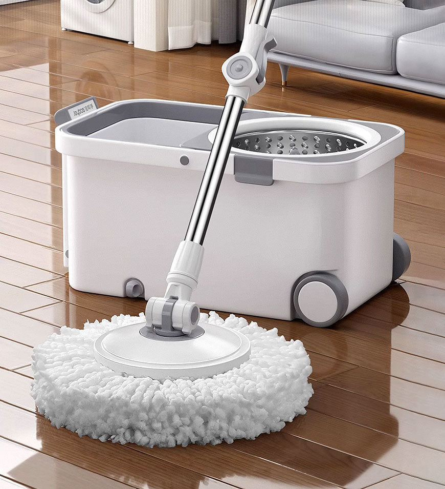 Moply | Spin & Self-Wring Mop – Microvezel vloerreinigingssysteem met ergonomische emmer voor moeiteloos schoonmaken thuis