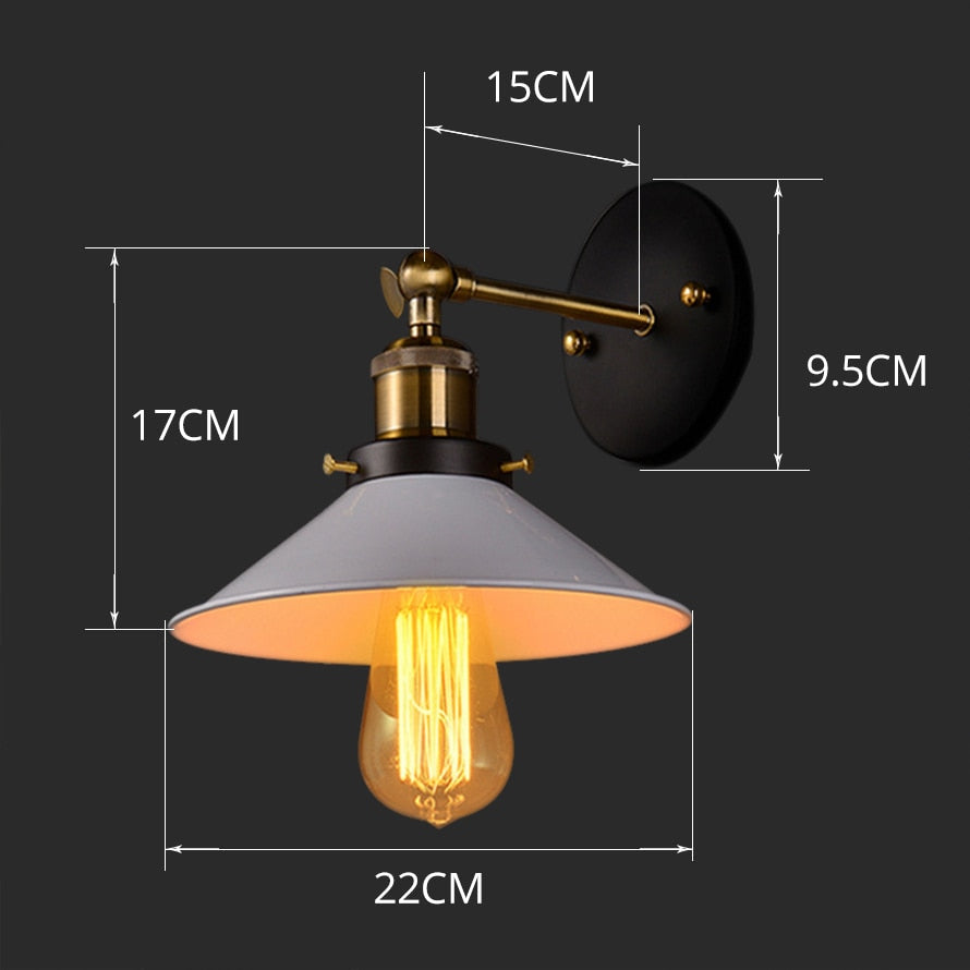 Metalux | Vintage Industriële Wandlamp - Retro Metalen Wandlamp voor Woonkamer, Slaapkamer en Kantoordecoratie