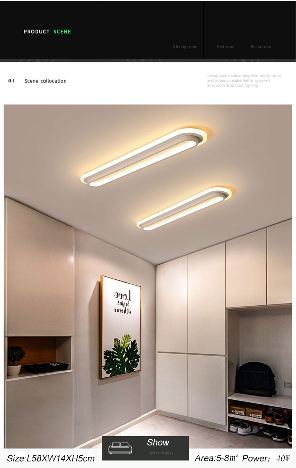 PathLite | Moderne LED Hal Plafondlamp - Rechthoekige Plafondlamp