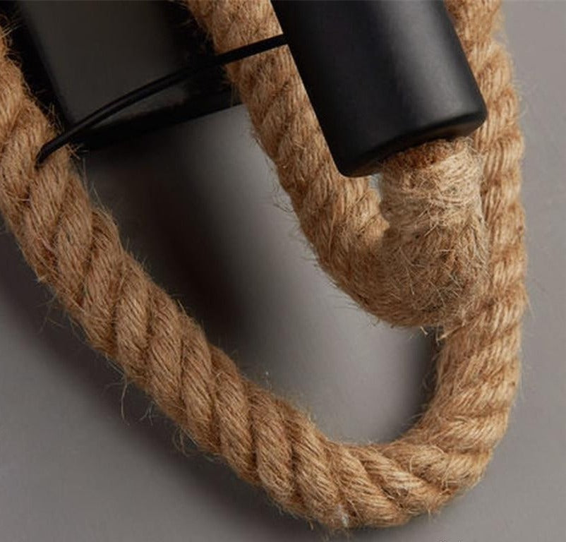 VintageTwine | Vintage Touw Wandlamp - Industriële Stijl Ijzer & Touw Ontwerp
