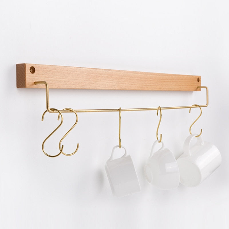 TowelCrest | Elegante Houten Handdoekhouder, Moderne Badkamer Muurbevestiging