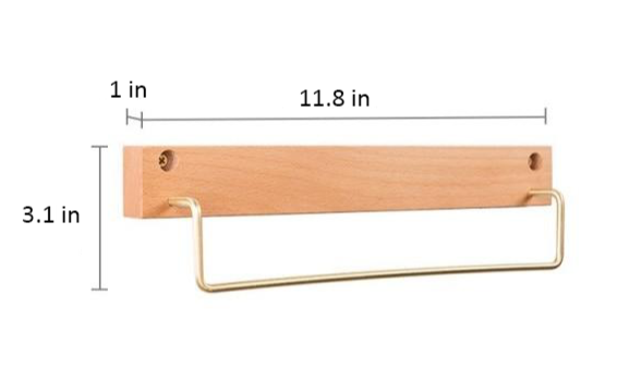 TowelCrest | Elegante Houten Handdoekhouder, Moderne Badkamer Muurbevestiging