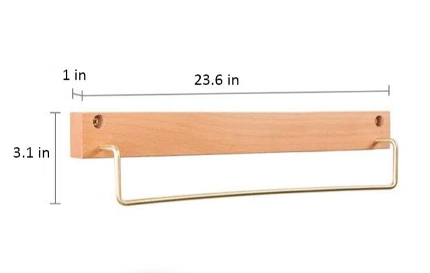 TowelCrest | Elegante Houten Handdoekhouder, Moderne Badkamer Muurbevestiging