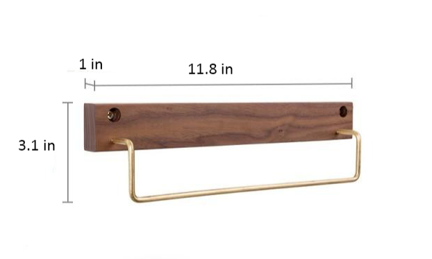 TowelCrest | Elegante Houten Handdoekhouder, Moderne Badkamer Muurbevestiging