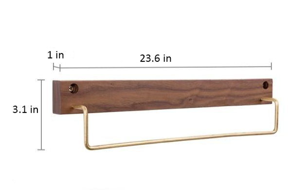 TowelCrest | Elegante Houten Handdoekhouder, Moderne Badkamer Muurbevestiging