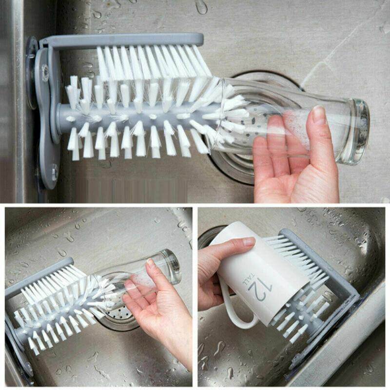 ScrubCup | 2in1 Afwasborstel met Zuignap - Zacht voor kopjes en glas
