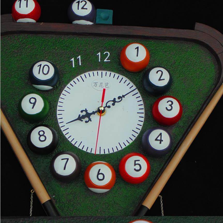 CueTime | Moderne Pool Biljart Wandklok - Uniek decor voor de speelkamer