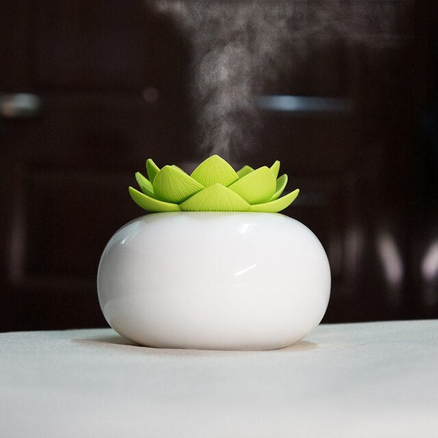 Lotiscent | Lotus Aroma Luchtbevochtiger in Keramiek - Aromatherapie Diffuser & Luchtbevochtiger in Lotus-vorm