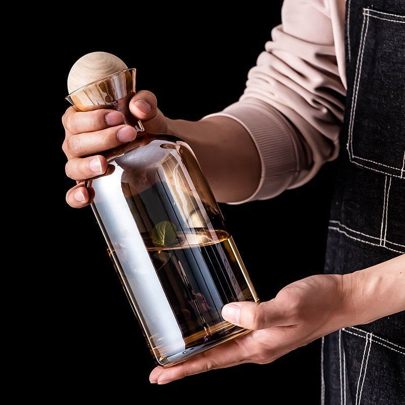 VividSip | Elegante glazen waterkan en 4 kopjes - moderne drankenset voor het serveren van thee, water, wijn en meer