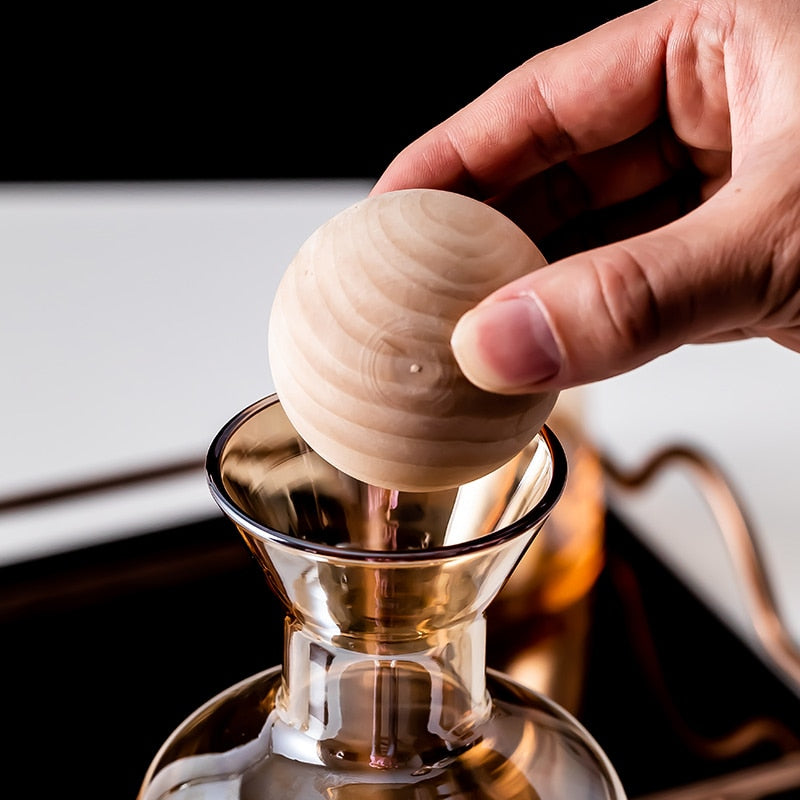 VividSip | Elegante glazen waterkan en 4 kopjes - moderne drankenset voor het serveren van thee, water, wijn en meer