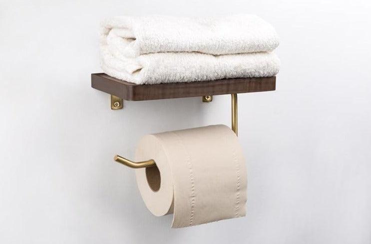 RusticRoll | Multifunctionele houten toiletrolhouder