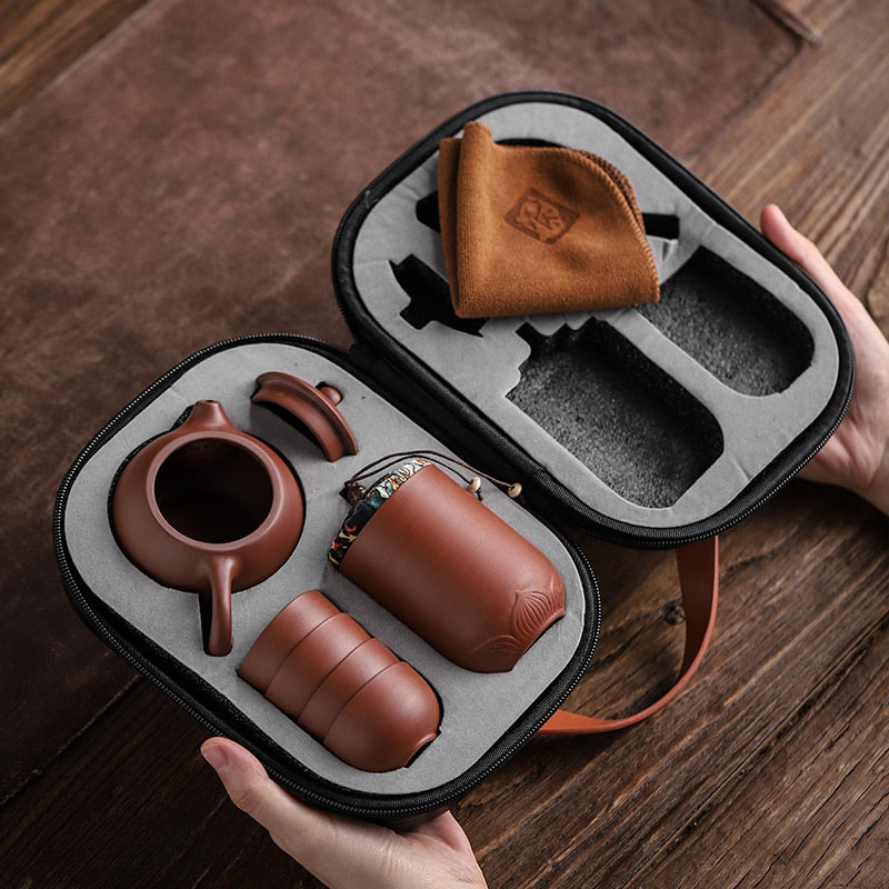 CeramiTea | Keramische theepotset met kopjes – Handgemaakte theepotset voor losse thee en thuis brouwen
