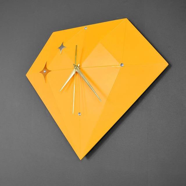 StarTick | Geometrische Nordic Star Diamant Wandklok - Modern Minimalistisch Ontwerp, Stil Kwartsuurwerk, Woondecoratie Accent