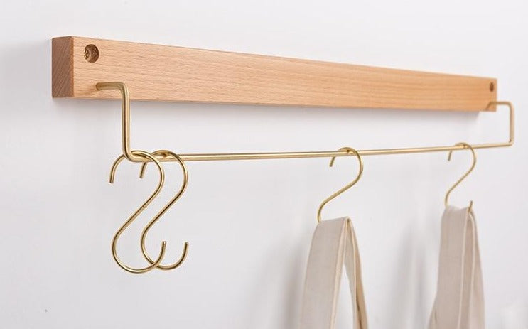 TowelCrest | Elegante Houten Handdoekhouder, Moderne Badkamer Muurbevestiging