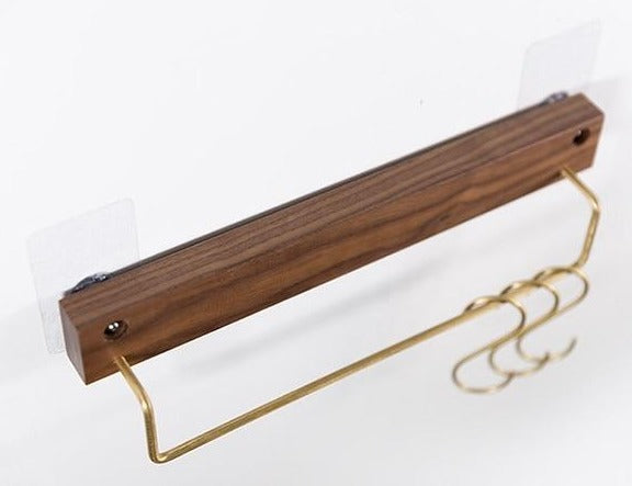 TowelCrest | Elegante Houten Handdoekhouder, Moderne Badkamer Muurbevestiging