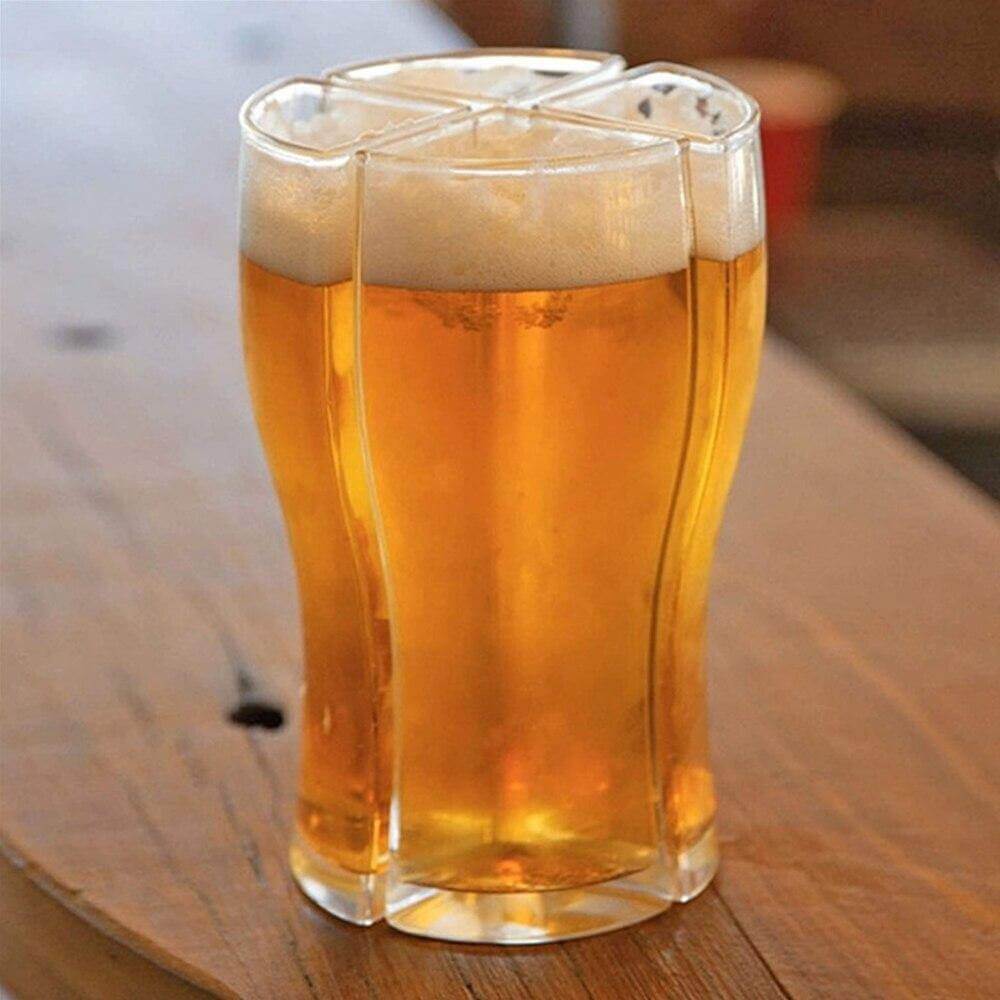 StackBrew | Modulaire bierpul voor 4 glazen – Stapelbare acryl drinkbekers voor bier, feesten