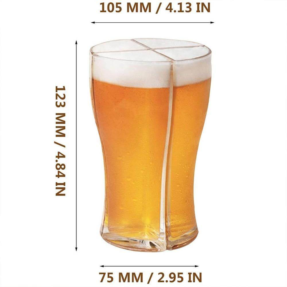 StackBrew | Modulaire bierpul voor 4 glazen – Stapelbare acryl drinkbekers voor bier, feesten