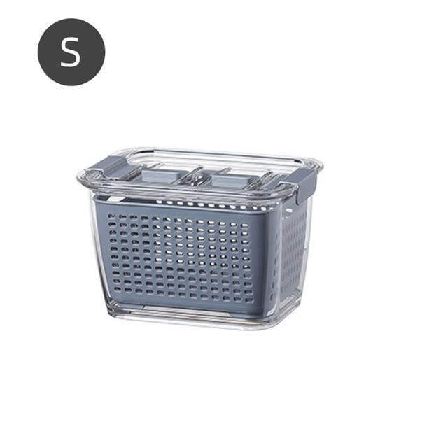 PureTray | Koelkastopbergdoos met deksel – Multifunctionele afvoerbak voor groenten, fruit en keukenbenodigdheden