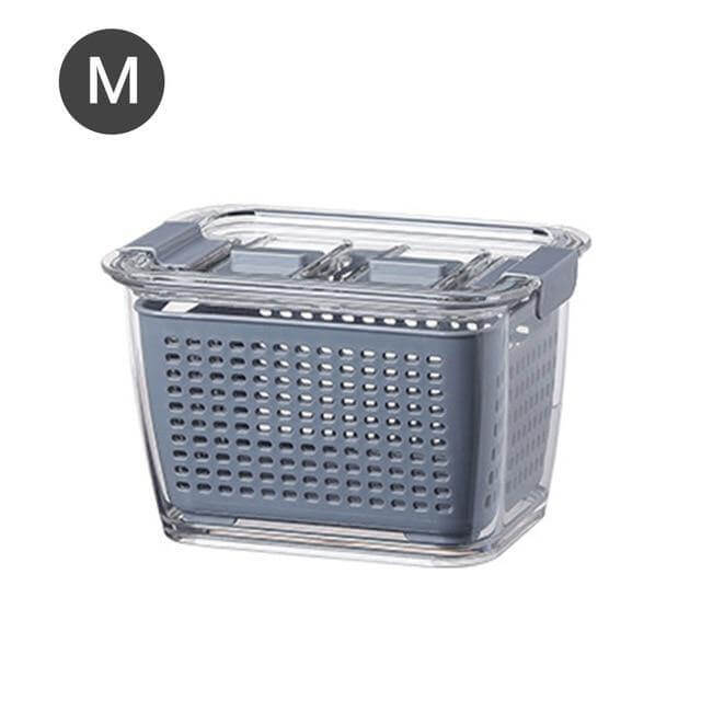 PureTray | Koelkastopbergdoos met deksel – Multifunctionele afvoerbak voor groenten, fruit en keukenbenodigdheden