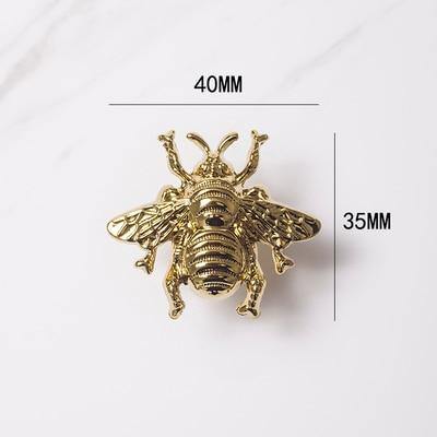 BuzzKnob | Gouden bijen ladegrepen, messing knoppen voor kasten, decoratieve meubeltrekkers voor thuis & keuken