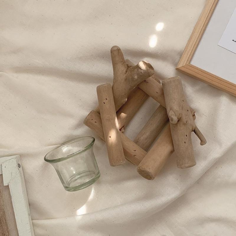 CoastalGlow | Klassieke houten kampvuur waxinelicht kaarsenstandaard