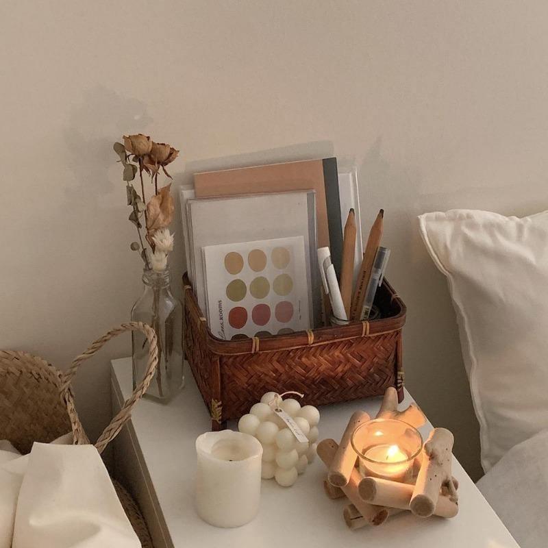 CoastalGlow | Klassieke houten kampvuur waxinelicht kaarsenstandaard