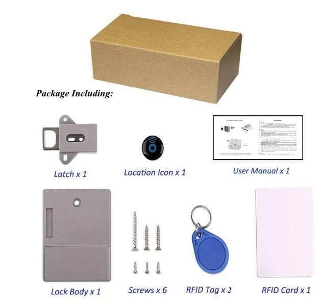 StealthLock | Onzichtbaar RFID-kastenslot - sleutelloos slim sensorslot voor lades en kasten