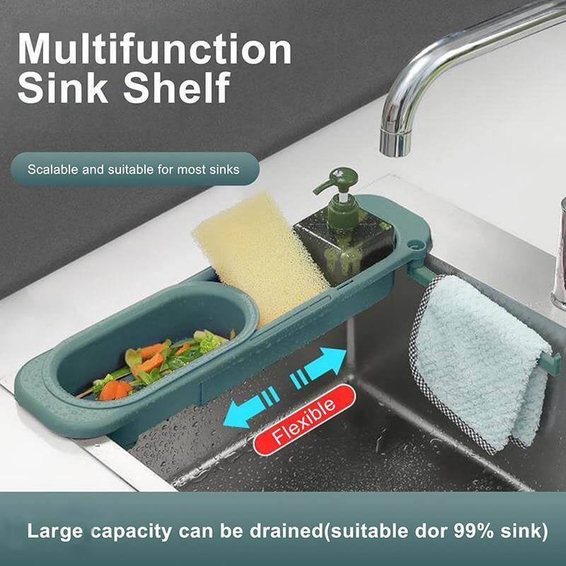 SinkStretch | Verstelbaar Over-de-spoelbak rek - Uitbreidbaar Keuken Spoelbak Organiser