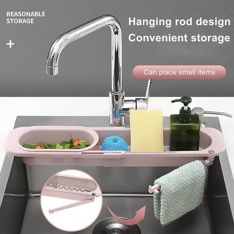 SinkStretch | Verstelbaar Over-de-spoelbak rek - Uitbreidbaar Keuken Spoelbak Organiser