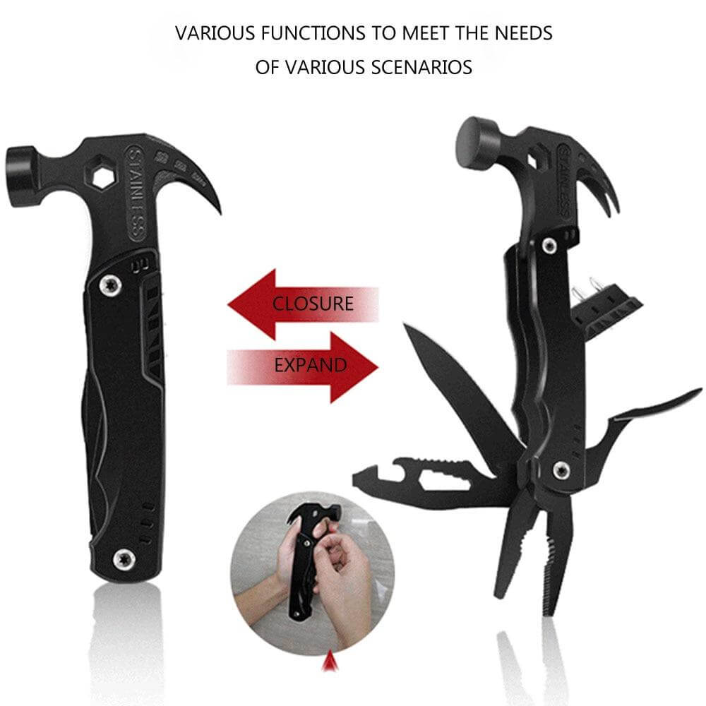 TactiSteel | 14-in-1 Roestvrij Staal Multi-Tool - Draagbaar Outdoor Survival Gereedschap