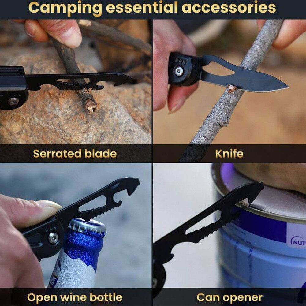 TactiSteel | 14-in-1 Roestvrij Staal Multi-Tool - Draagbaar Outdoor Survival Gereedschap