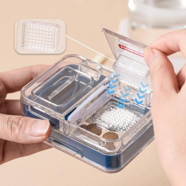 PillMate | Mini draagbare pillensnijder en opbergdoos – Reisvriendelijke medicijnorganizer