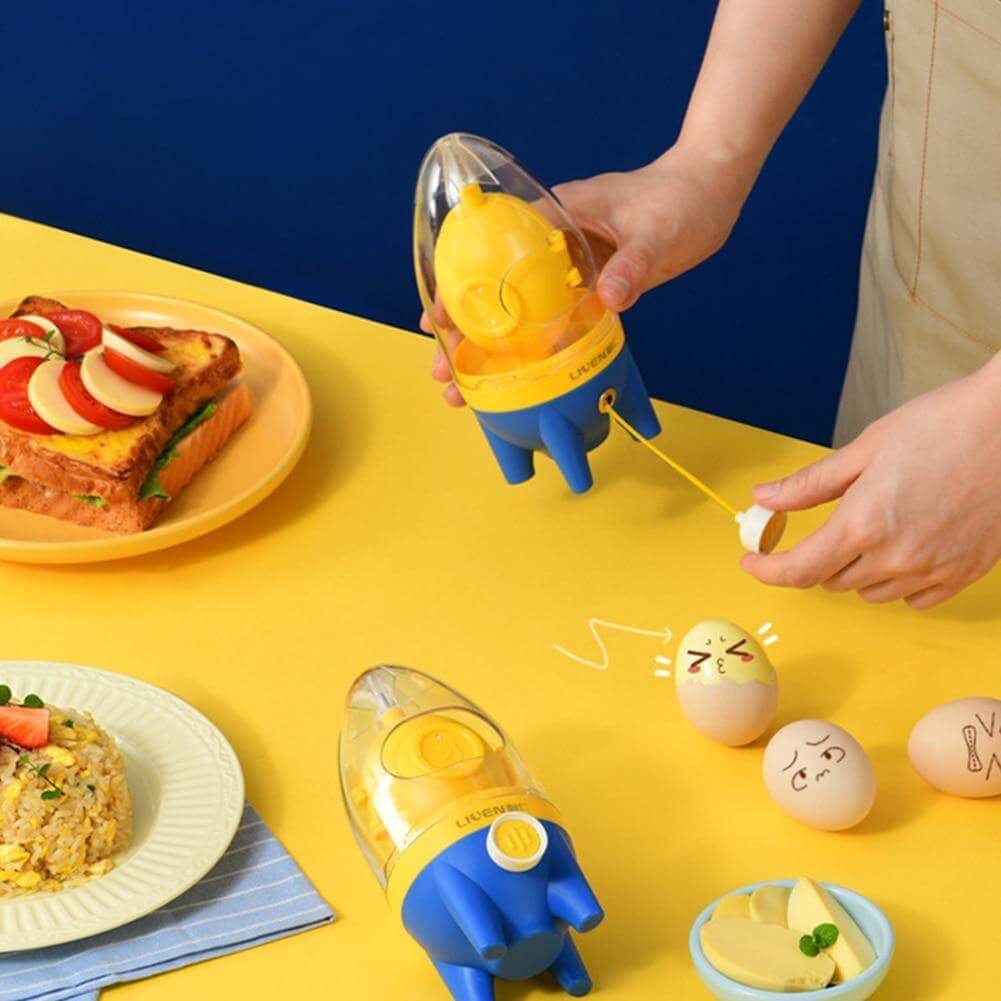 Eggonaut | Ruimteschip Eiwit-Eigeel Mixer – Handmatige Eiwitklopper, Gemakkelijk te trekken touw