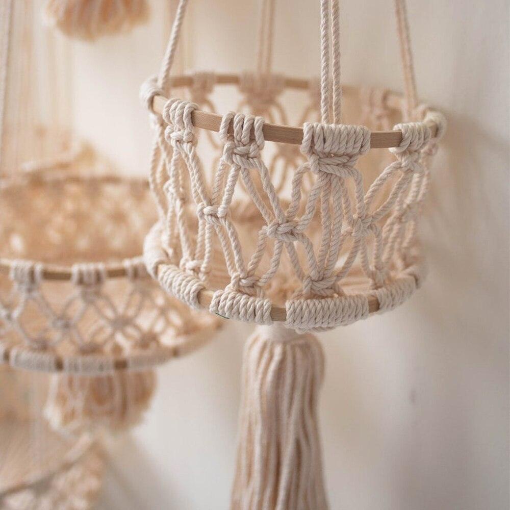 StringStash | Gelaagde Macrame Hangmand - Stijlvolle Boho Muur Opbergmand voor Planten & Decoratie