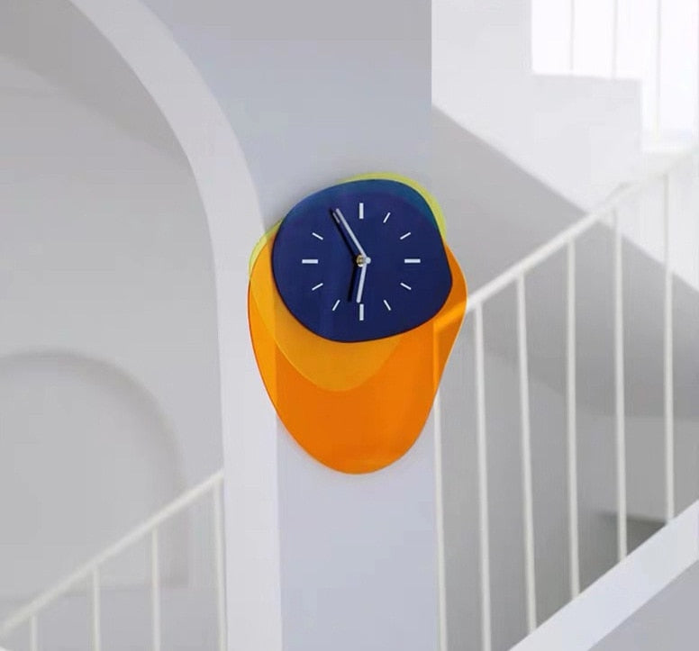 SplashClock | Inkt Gekleurde Creatieve Acryl Wandklok - Modern, Artistiek Ontwerp voor Decoratie thuis of op Kantoor