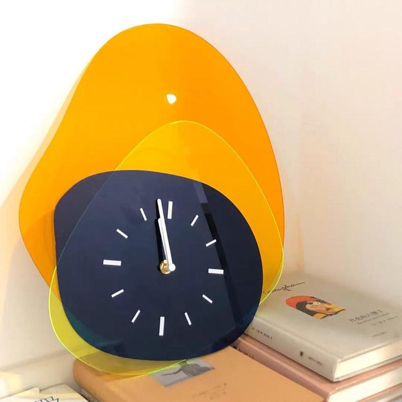 SplashClock | Inkt Gekleurde Creatieve Acryl Wandklok - Modern, Artistiek Ontwerp voor Decoratie thuis of op Kantoor